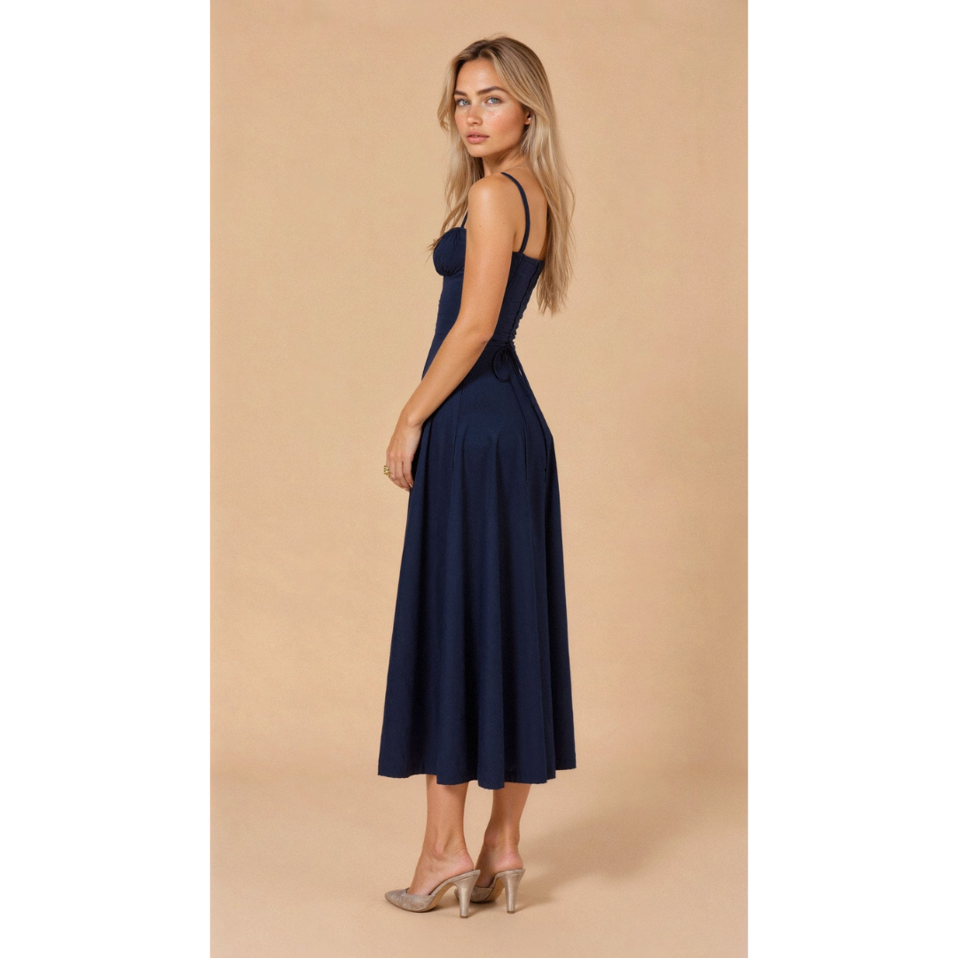 Robe Midi Kiana à Corset | Élégance et Silhouette Féminine