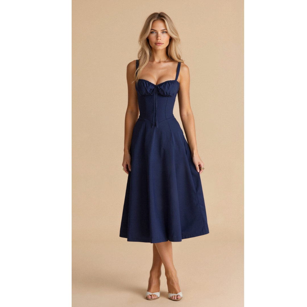 Robe Midi Kiana à Corset | Élégance et Silhouette Féminine