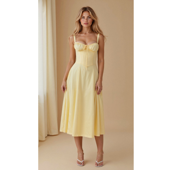 Robe Midi Kiana à Corset | Élégance et Silhouette Féminine