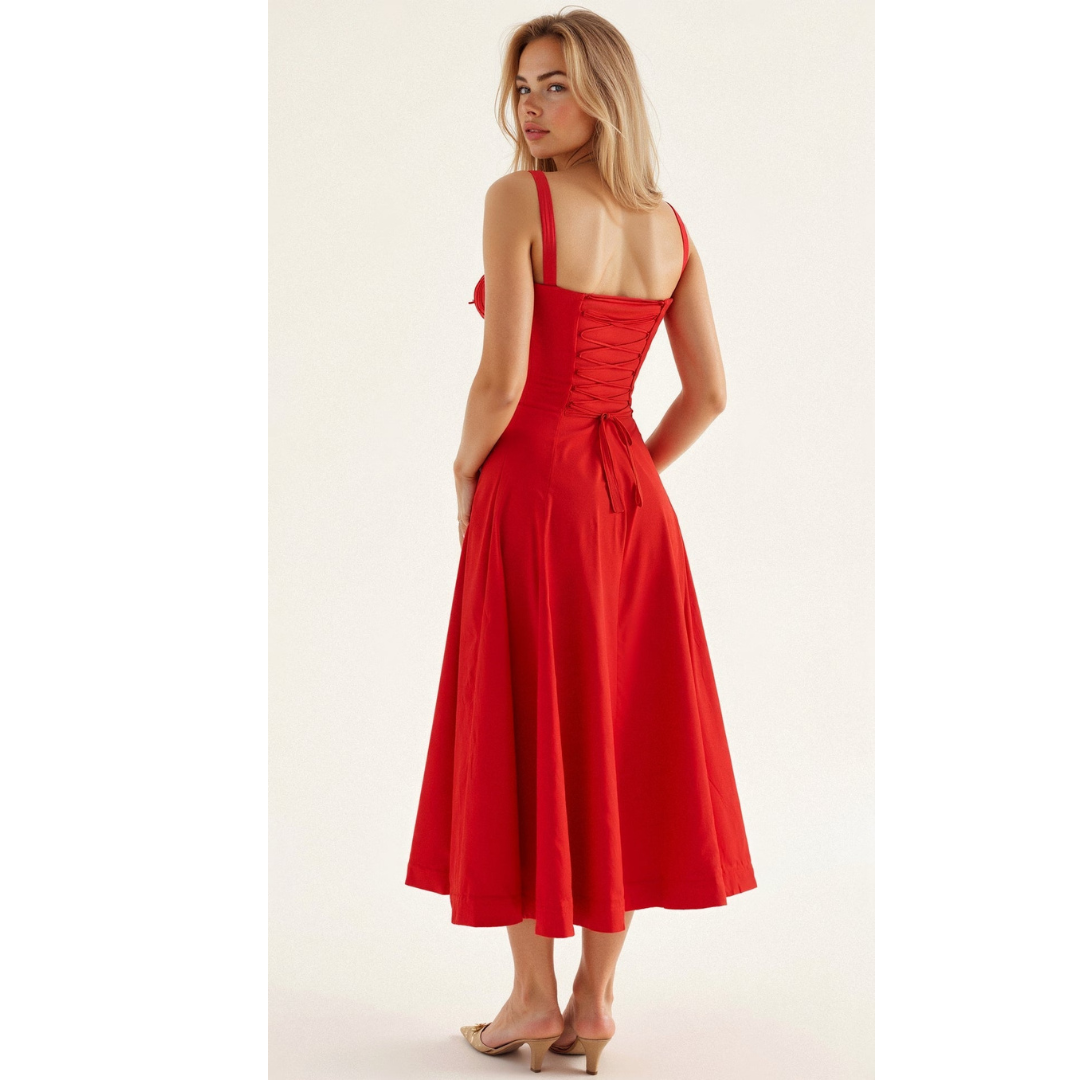 Robe Midi Kiana à Corset | Élégance et Silhouette Féminine
