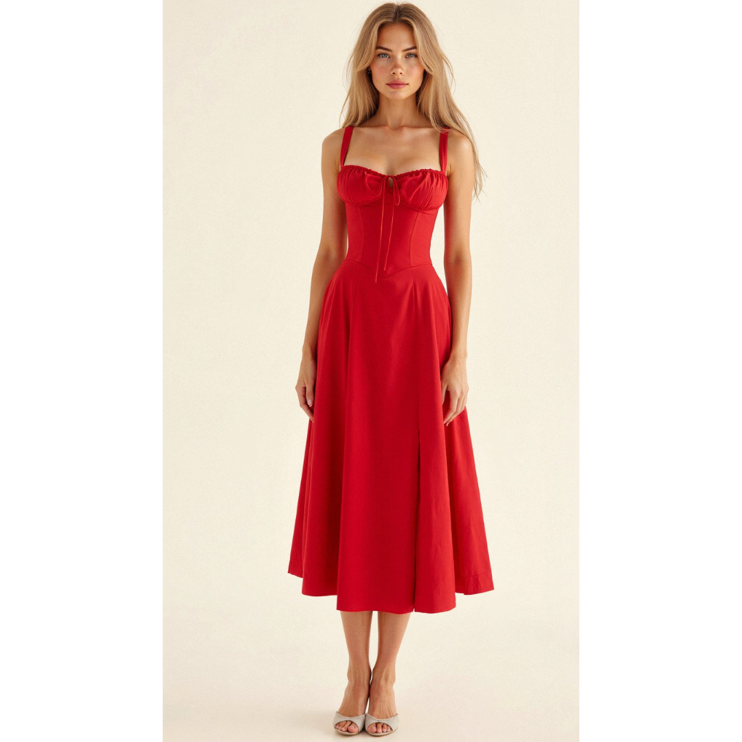 Robe Midi Kiana à Corset | Élégance et Silhouette Féminine