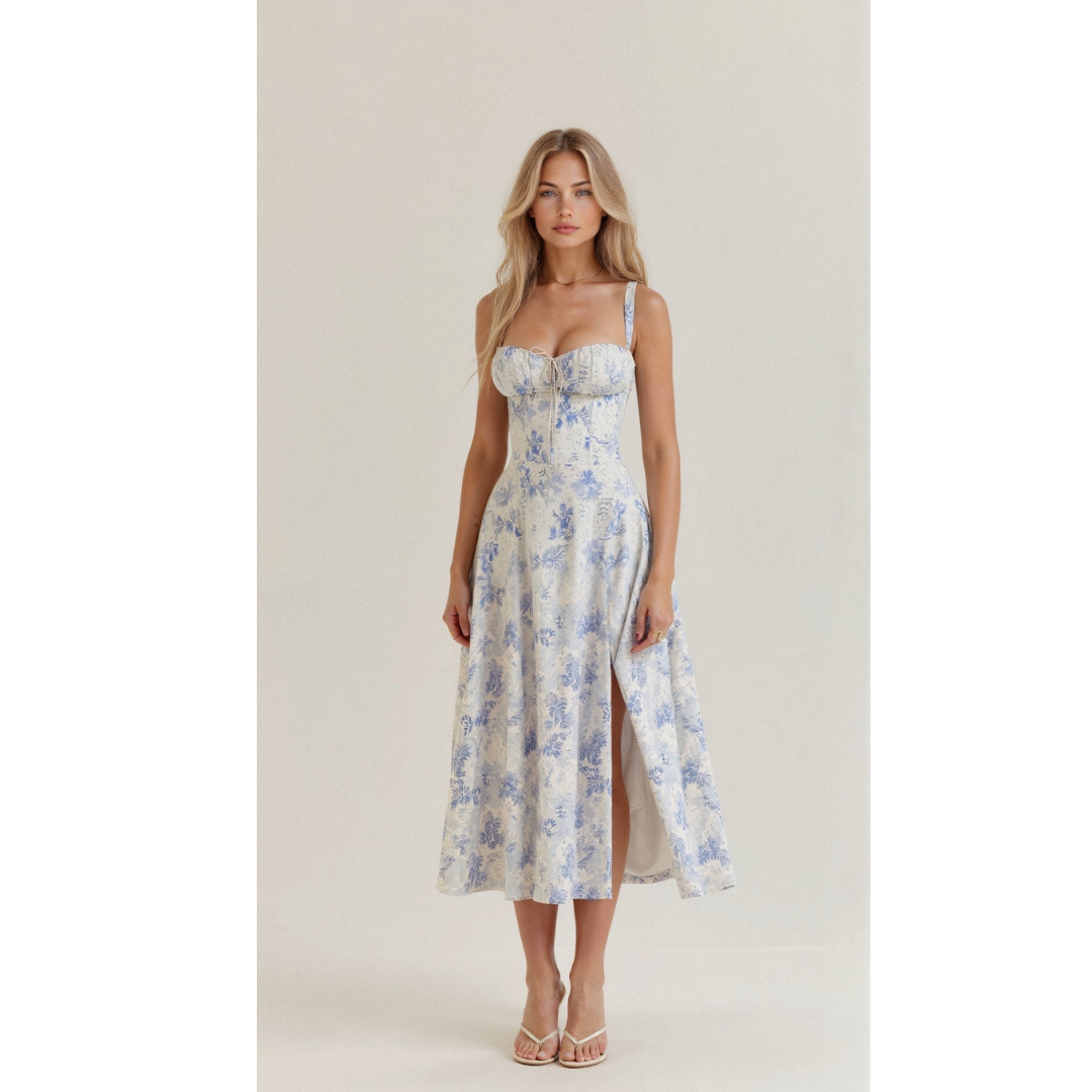 Robe Midi Kiana à Corset | Élégance et Silhouette Féminine