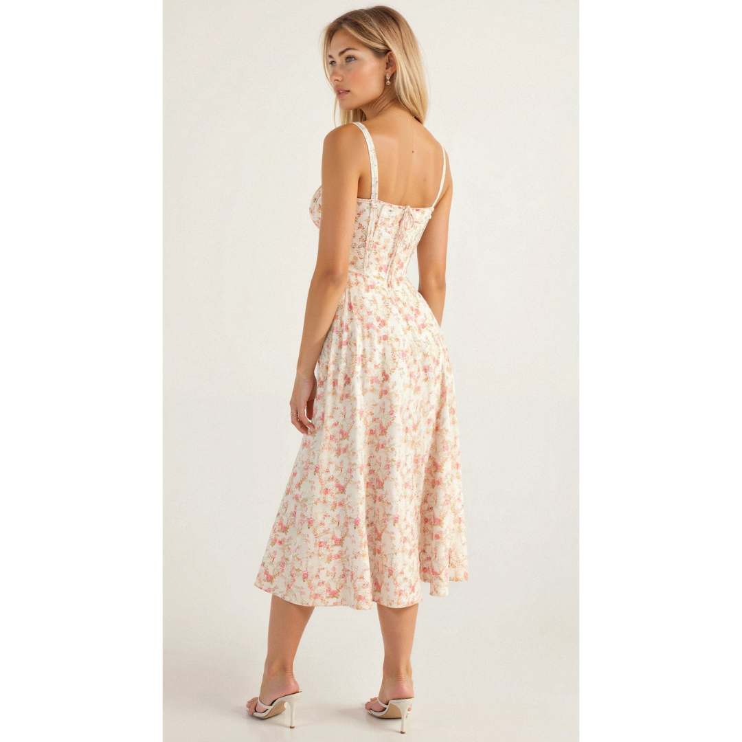 Robe Midi Kiana à Corset | Élégance et Silhouette Féminine