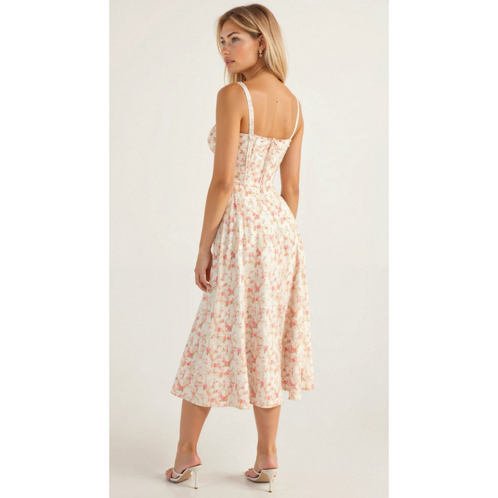 Robe Midi Kiana à Corset | Élégance et Silhouette Féminine
