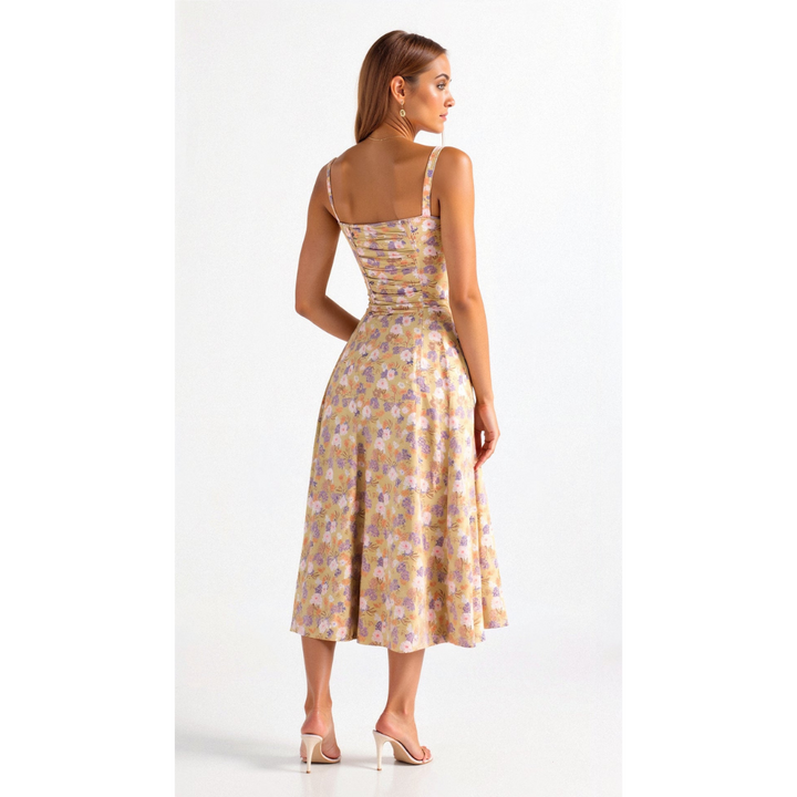 Robe Midi Kiana à Corset | Élégance et Silhouette Féminine