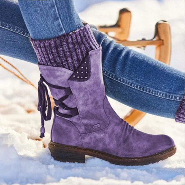 Women's mid-calf winter boots | lace details