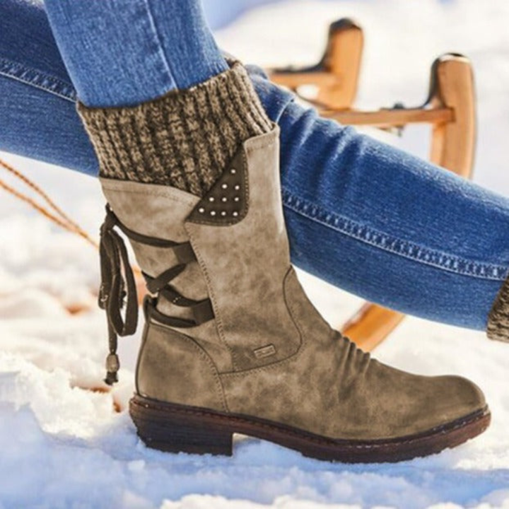 Women's mid-calf winter boots | lace details