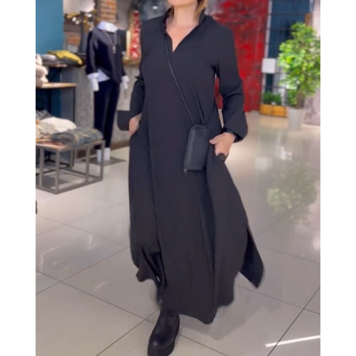Robe Chemise Maxi Matilda | Élégance Décontractée avec Col Revers
