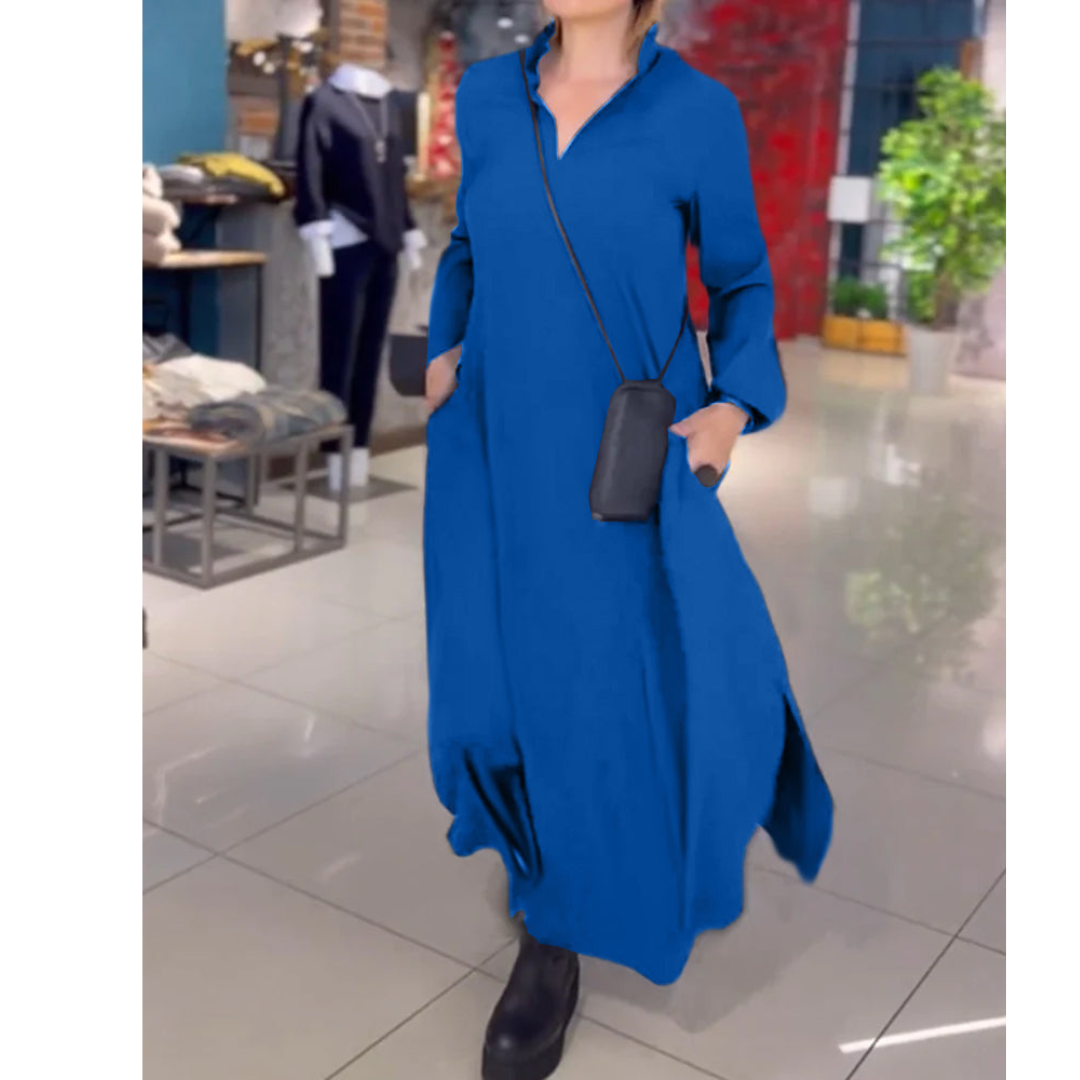 Robe Chemise Maxi Matilda | Élégance Décontractée avec Col Revers