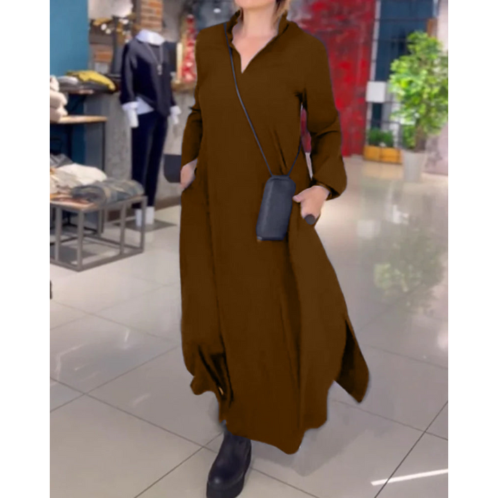 Robe Chemise Maxi Matilda | Élégance Décontractée avec Col Revers