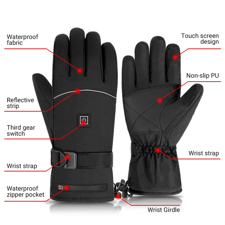 Gants chauffants électriques - ThermoGrip - USB - Rechargeable