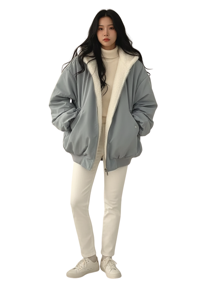 Veste à capuchon réversible pour femmes