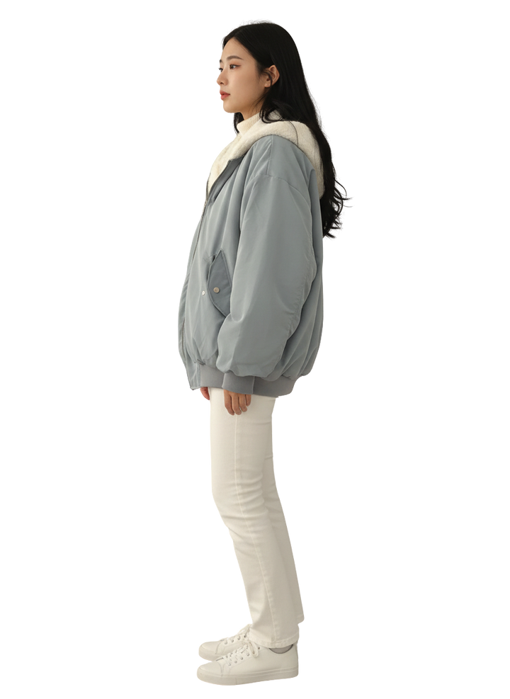 Veste à capuchon réversible pour femmes