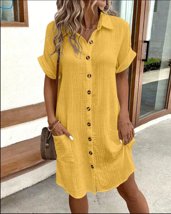 Andrea | Robe Polo Oversize en tissu tissé