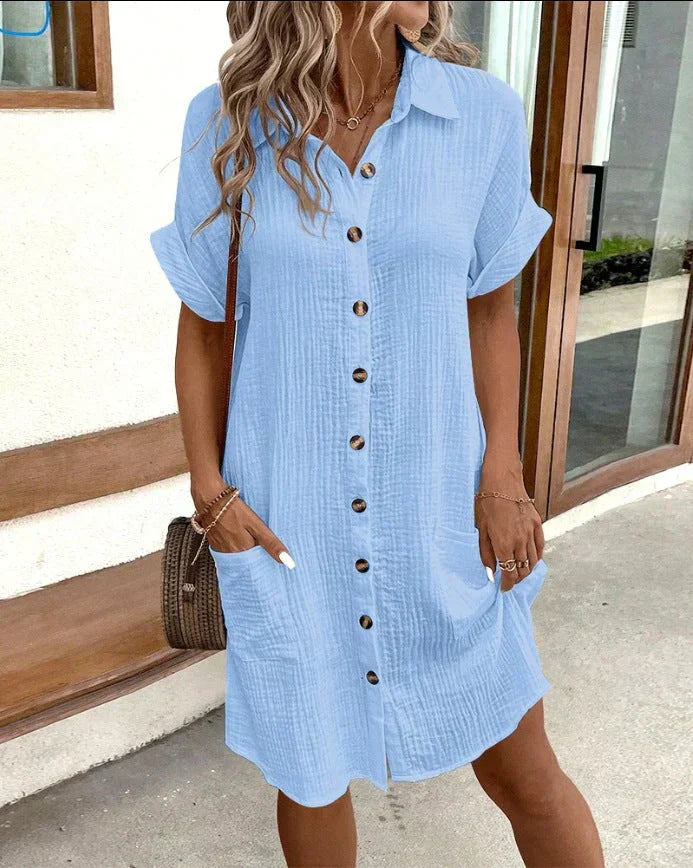 Andrea | Robe Polo Oversize en tissu tissé