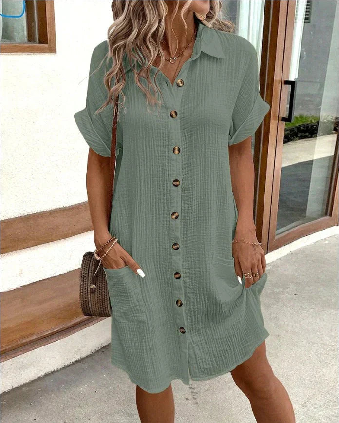 Andrea | Robe Polo Oversize en tissu tissé