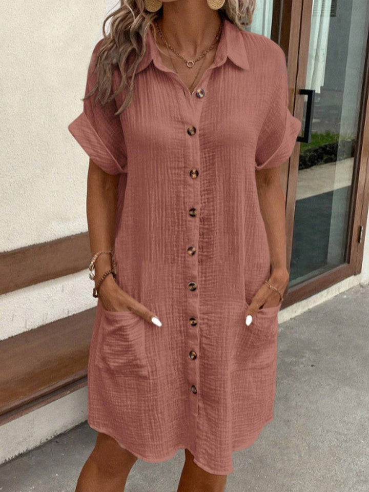 Andrea | Robe Polo Oversize en tissu tissé