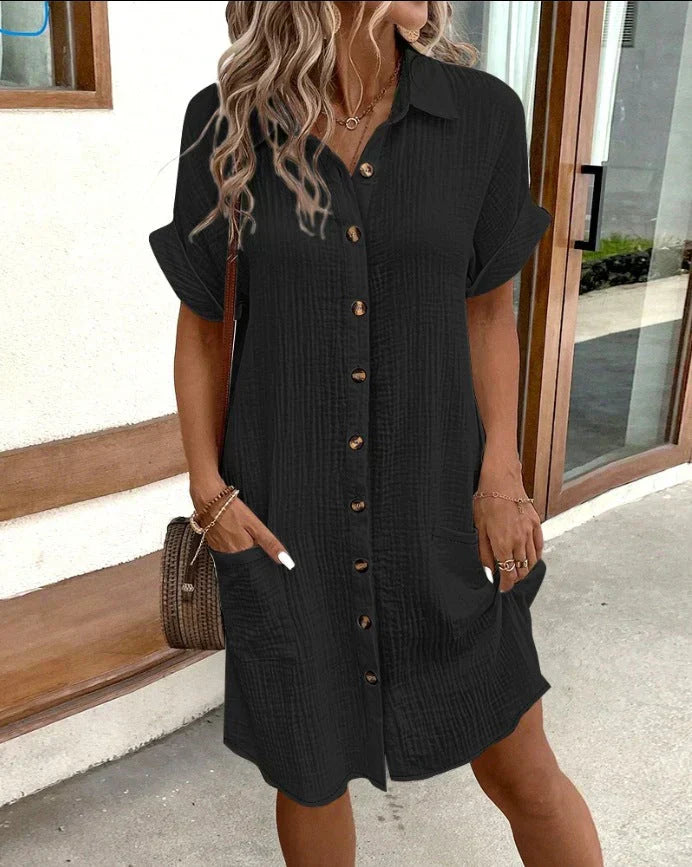 Andrea | Robe Polo Oversize en tissu tissé