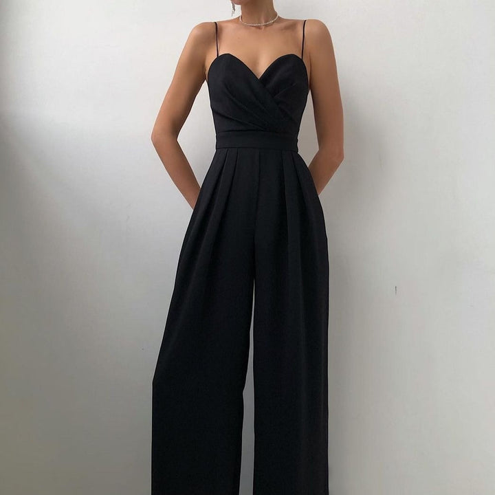 Barboteuse Élégante à Bretelles pour Femme | Pantalon Large