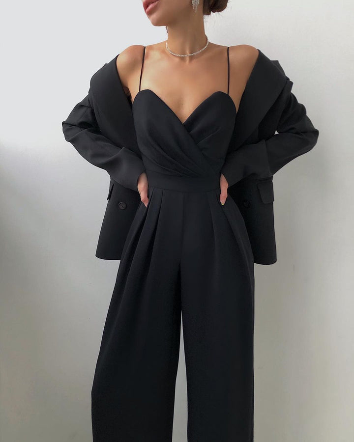 Barboteuse Élégante à Bretelles pour Femme | Pantalon Large