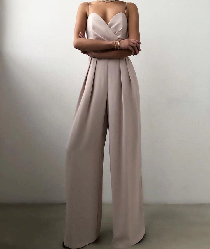 Barboteuse Élégante à Bretelles pour Femme | Pantalon Large