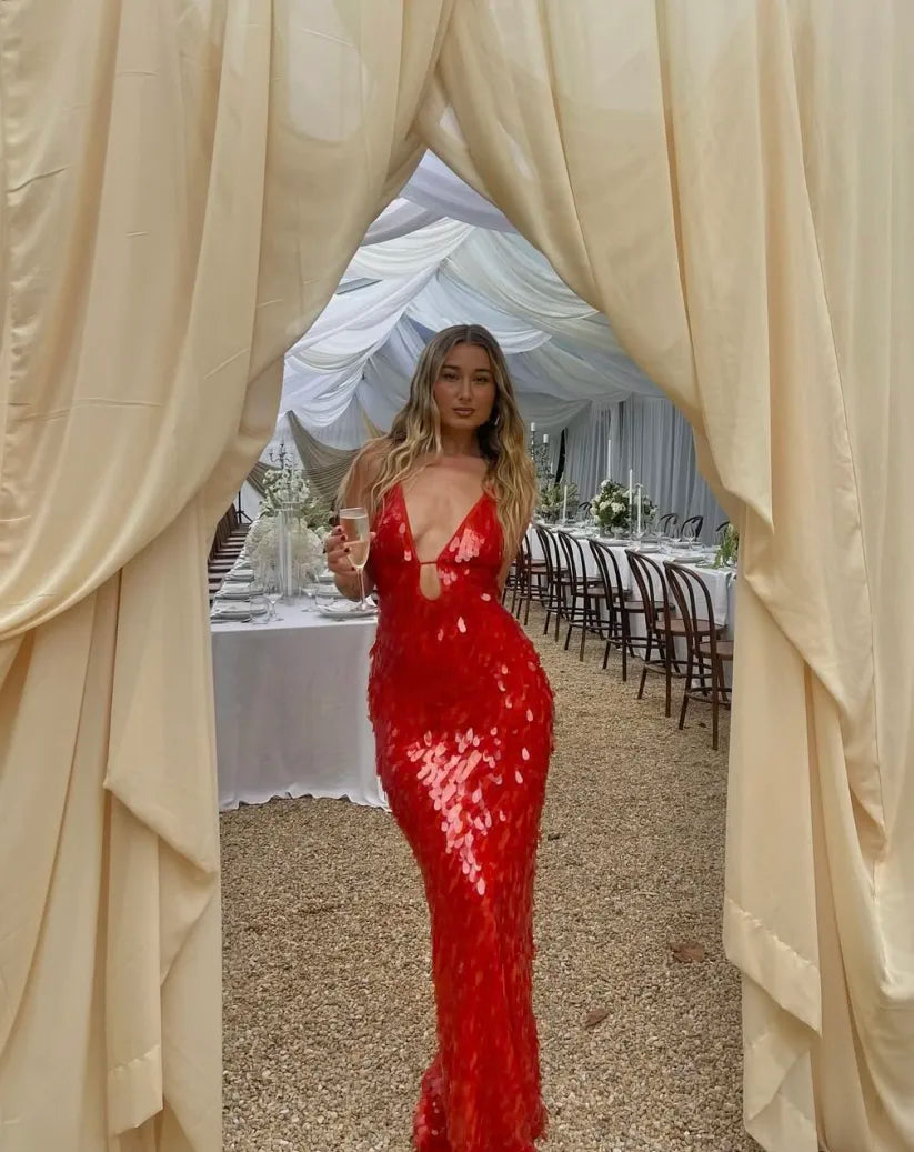 Robe Maxi à Paillettes Éblouissantes pour Femmes