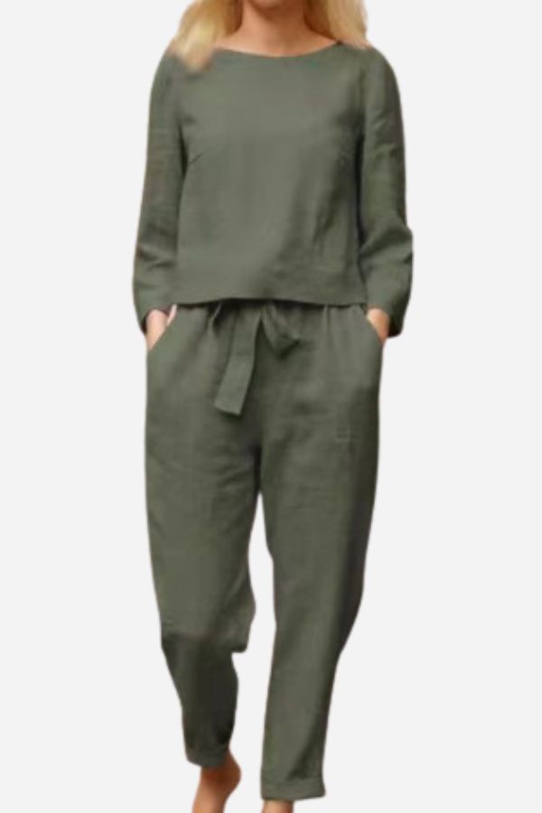 Ensemble Monochrome Élégant Pour Femme | Deux Pièces Légères
