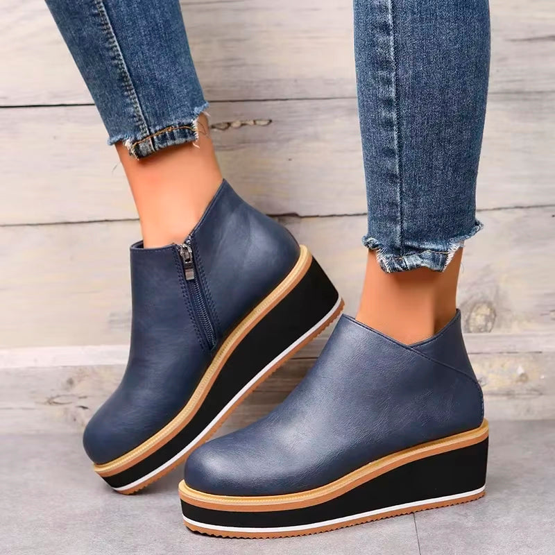 Sofia | Chaussures en cuir zippées, design élégant