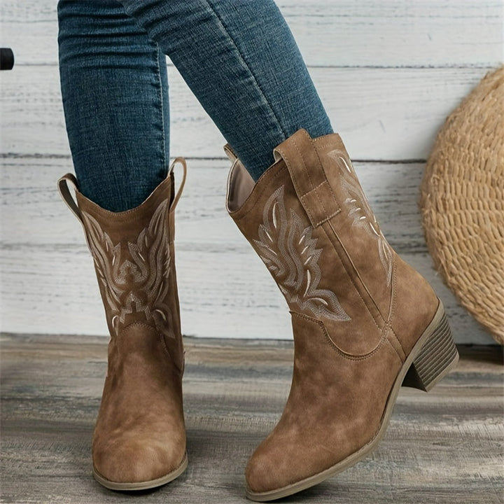Bottes de cowboy à talons épais, élégantes