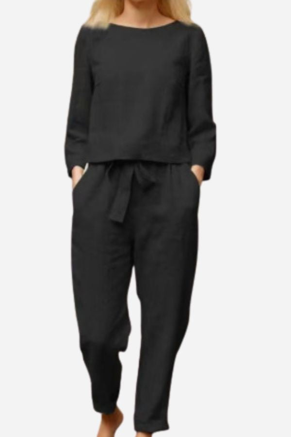 Ensemble Monochrome Élégant Pour Femme | Deux Pièces Légères