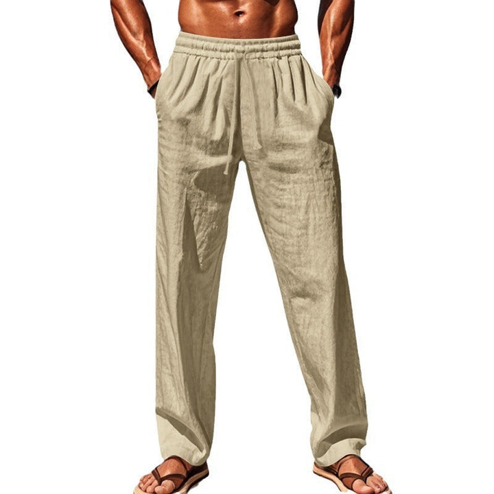 Pantalon en lin coupe décontractée pour homme | Ample