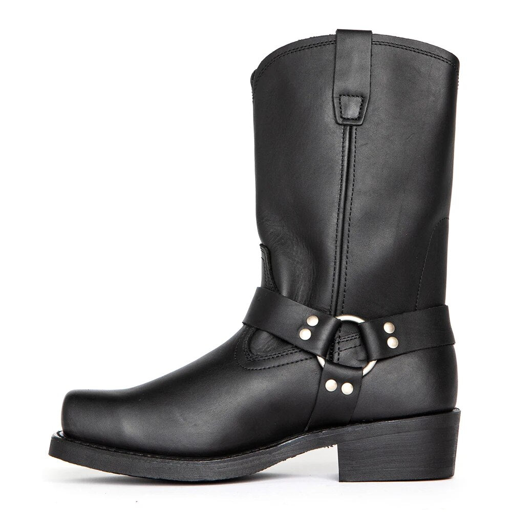 Bottes Biker à Sangle pour Homme | Bout Carré