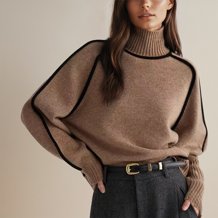 Pull À Col Roulé Confortable Et Extensible Pour Femmes | Chaleureux