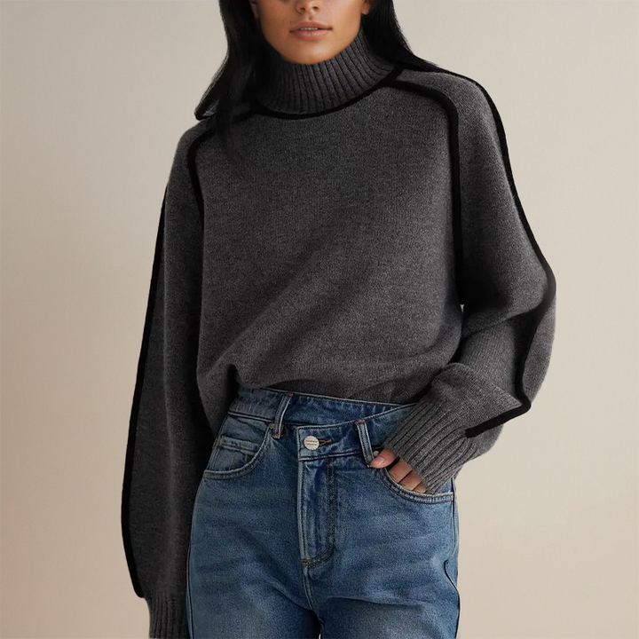 Pull À Col Roulé Confortable Et Extensible Pour Femmes | Chaleureux