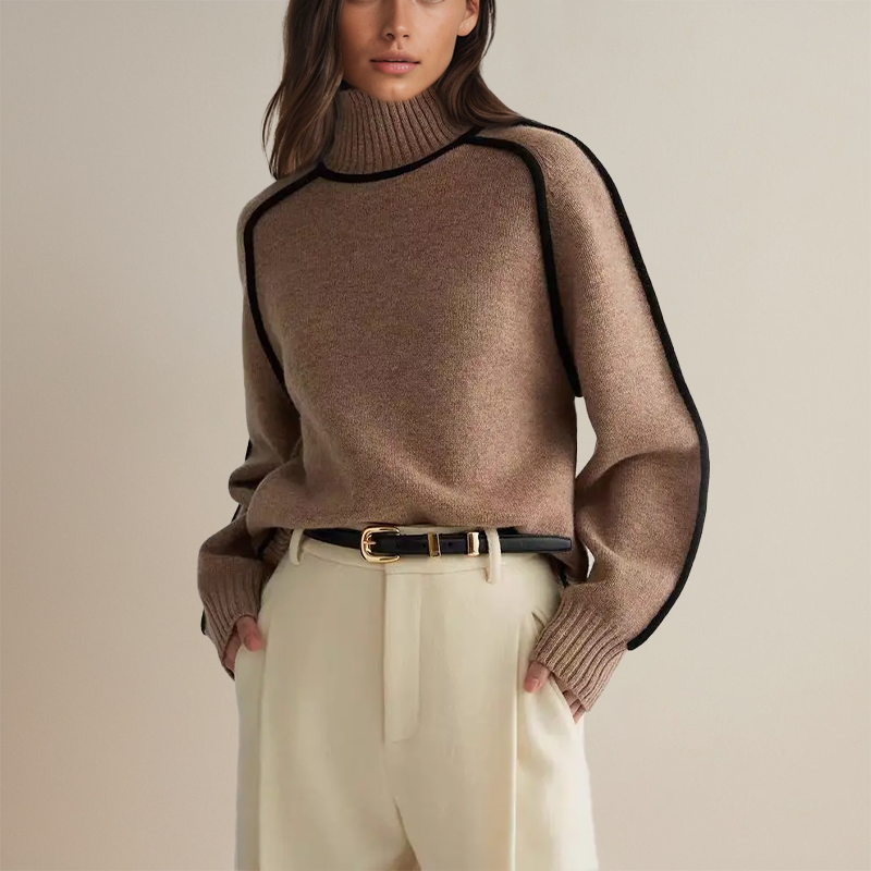Pull À Col Roulé Confortable Et Extensible Pour Femmes | Chaleureux