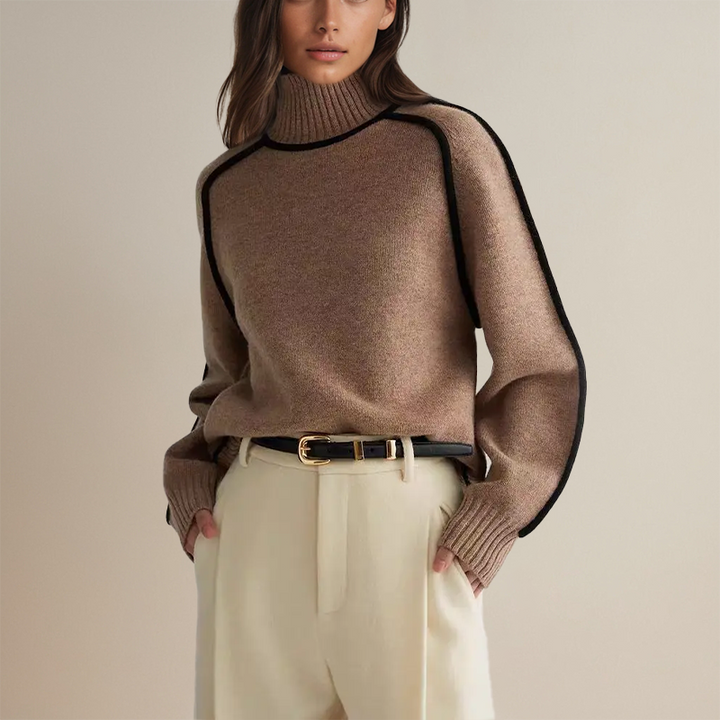 Pull À Col Roulé Confortable Et Extensible Pour Femmes | Chaleureux