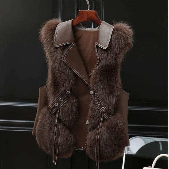 Gilet En Fausse Fourrure Luxueux Pour Femme | Ajustable