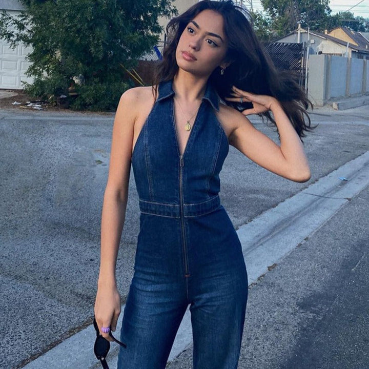 Women's Backless Denim Jumpsuit | Trendy &amp; Comfortable