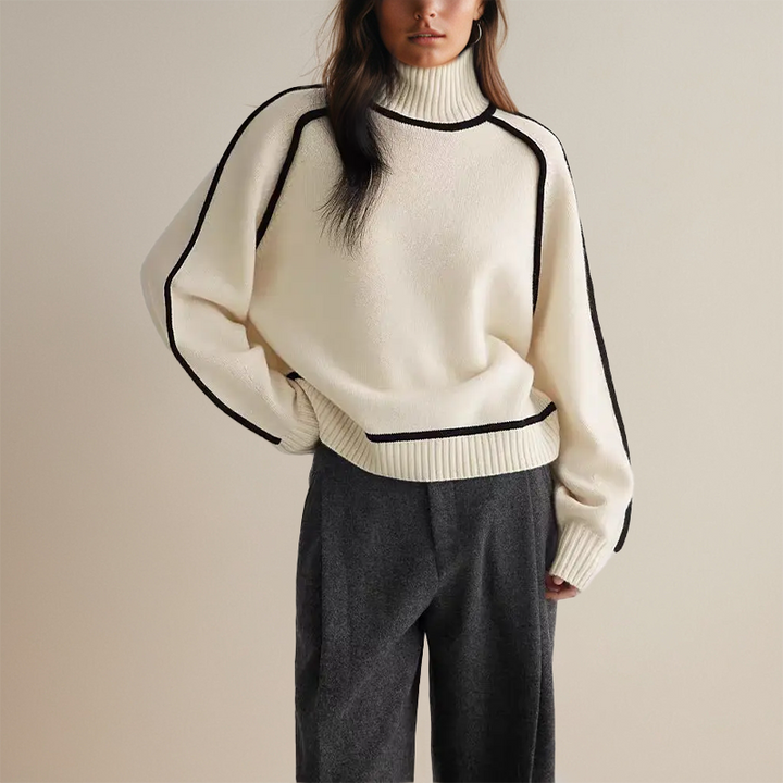 Pull À Col Roulé Confortable Et Extensible Pour Femmes | Chaleureux