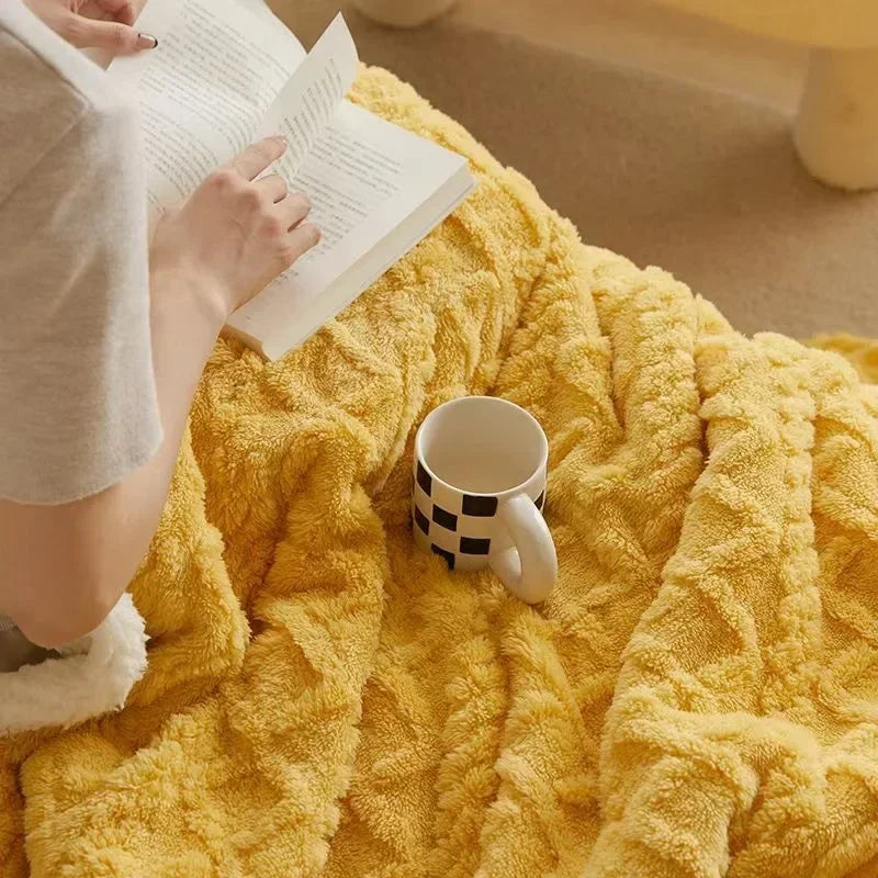 Élégante Couverture d'Hiver en Tissu Épais Aux Détails Raffinés