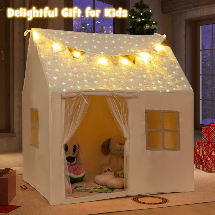Grande maisonnette d'intérieur pour enfants avec lumières féériques