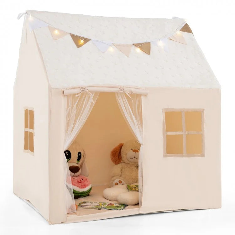 Grande maisonnette d'intérieur pour enfants avec lumières féériques