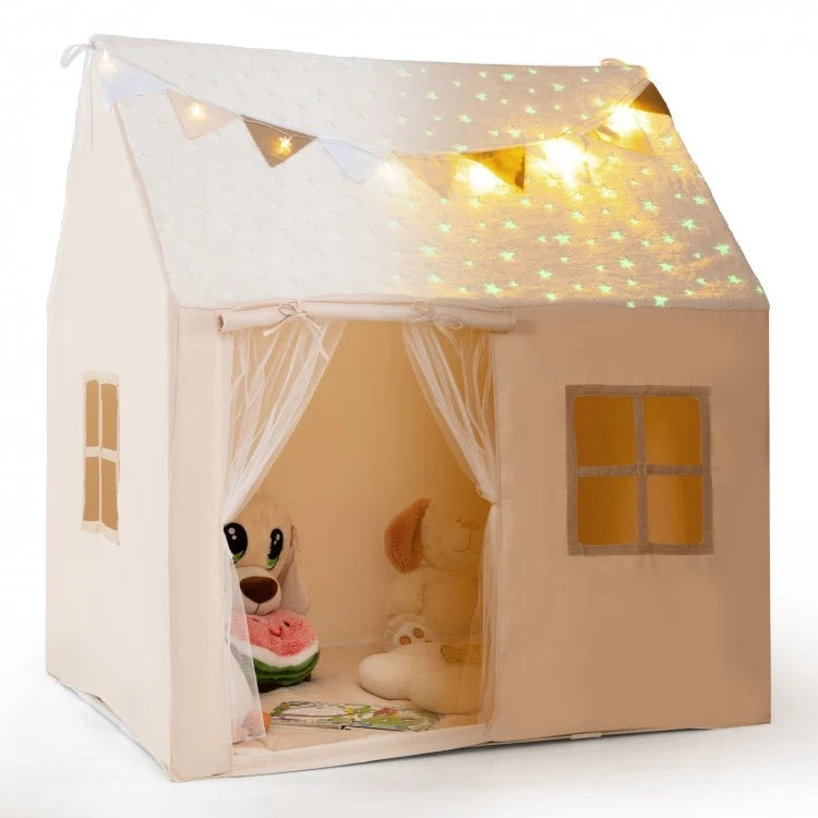 Grande maisonnette d'intérieur pour enfants avec lumières féériques