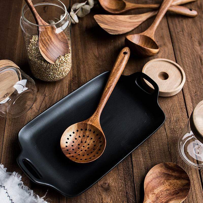 Handcrafted teak wood kitchen utensils | 7 sets