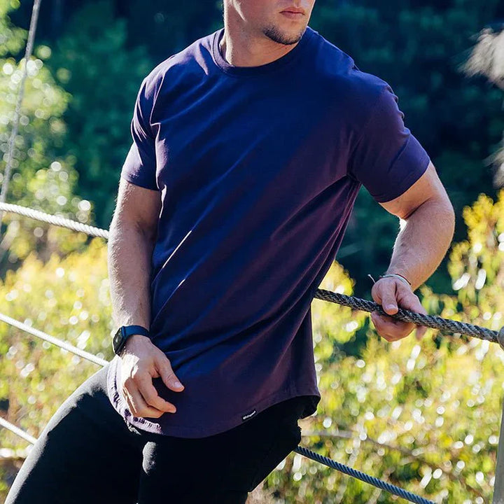 Angelo - T-shirt moulant avec coupe sportive