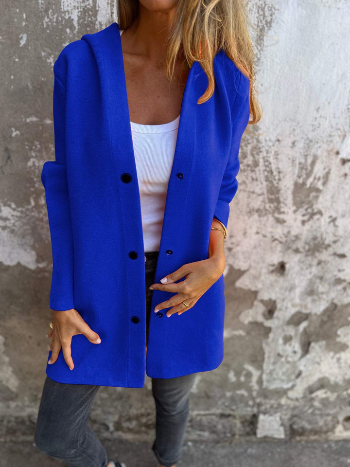 Casual single-breasted hooded jacket