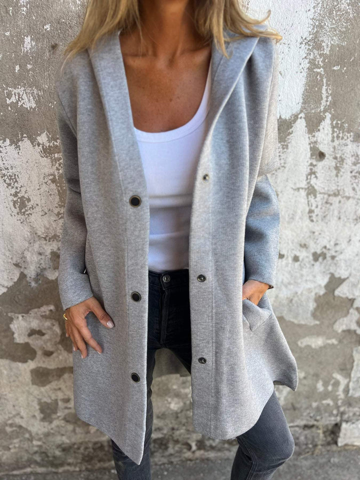 Casual single-breasted hooded jacket
