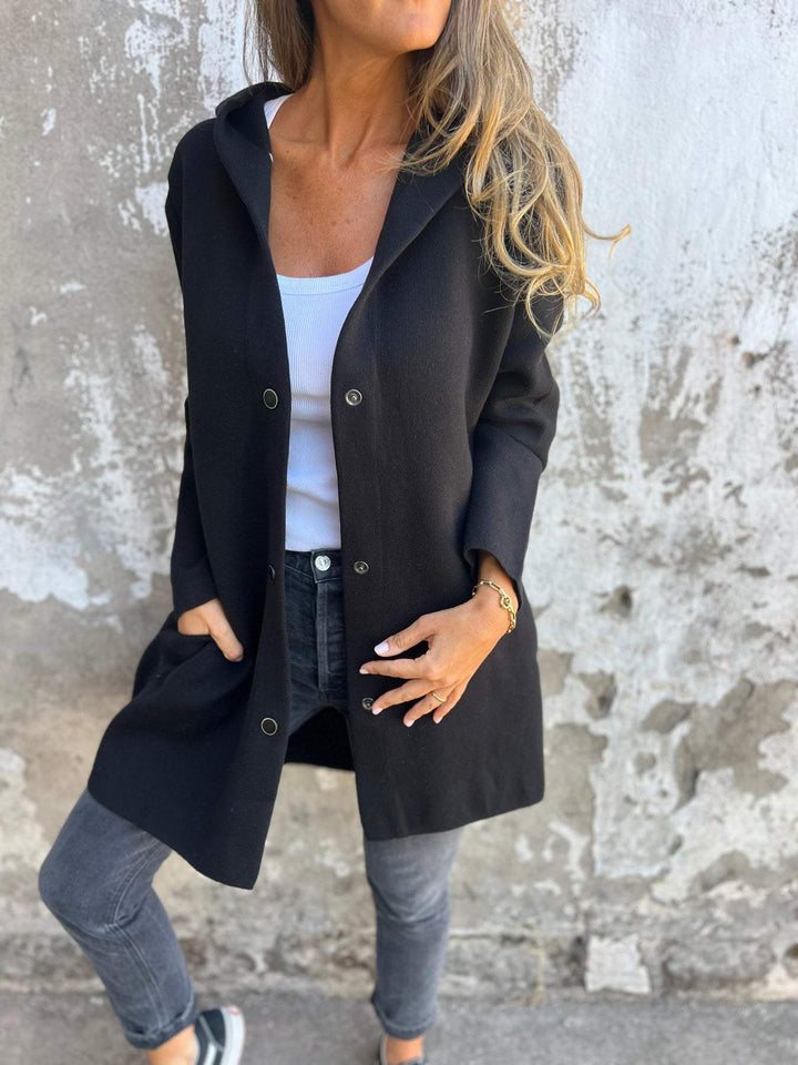 Casual single-breasted hooded jacket