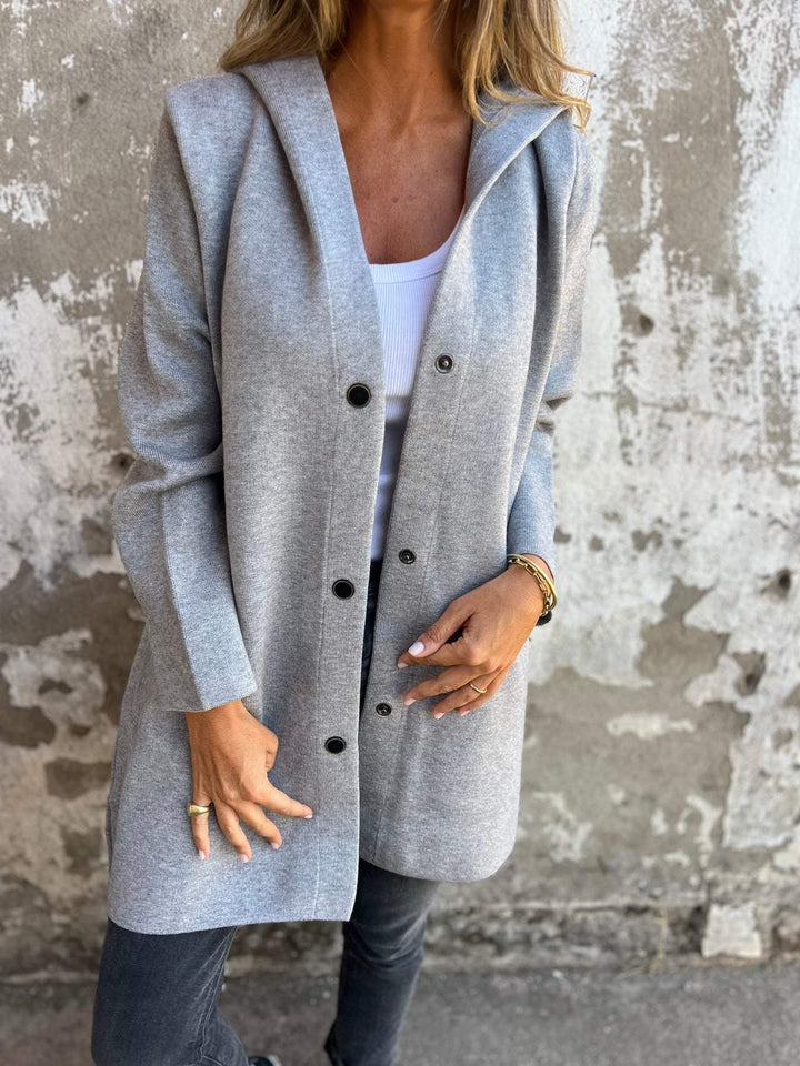 Casual single-breasted hooded jacket