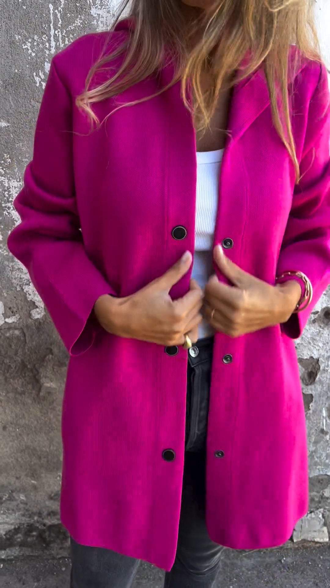 Casual single-breasted hooded jacket